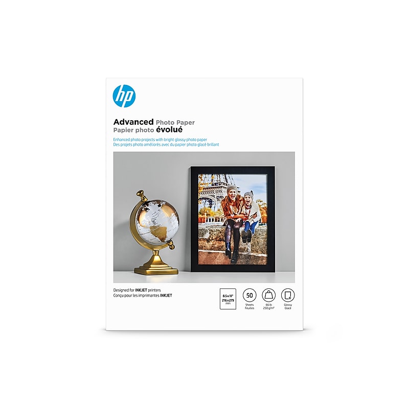 HP Advanced Glossy Photo Paper, 8.5" x 11", 50 Sheet/Pack (Q7853A) image 1
