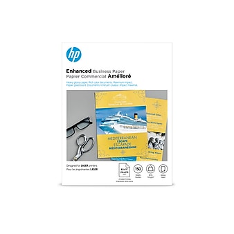 HP Enhanced Business Glossy Brochure Paper, 8.5" x 11", 150 Sheets/Pack (Q6611A)
