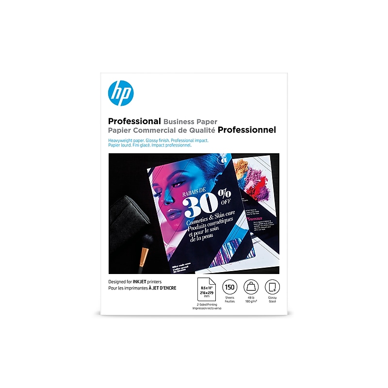 HP Professional Glossy Business Paper, 8.5" x 11", 150 Sheet/Pack (Q11987A) image 1