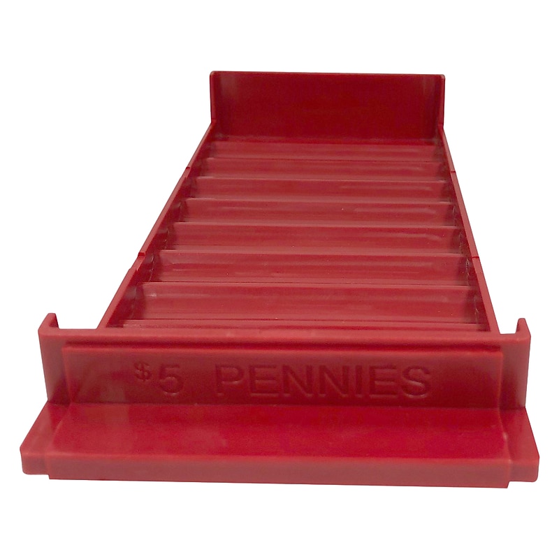 CONTROLTEK Coin Tray, 10 Compartments, Red (560560) image 1
