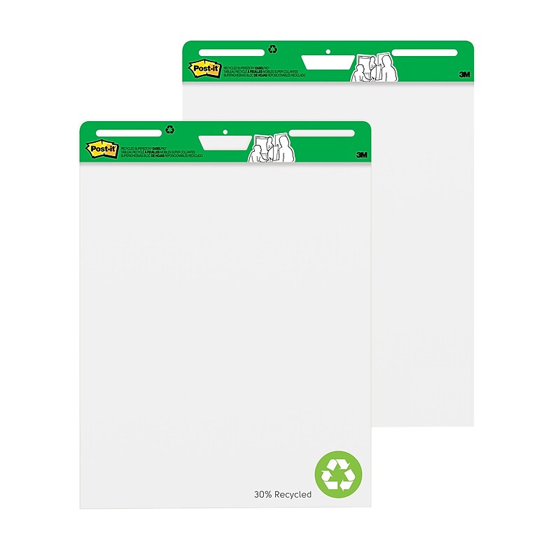 Post-it® Super Sticky Wall Easel Pad, 25" x 30", 30 Sheets/Pad, 2 Pads/Pack (559RP) image 1