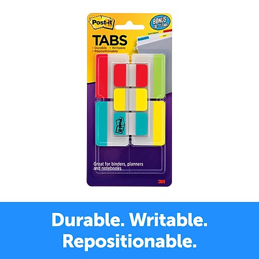 Shop Staples for Postit® Durable Filing Tabs, Assorted Colors, 1" & 2