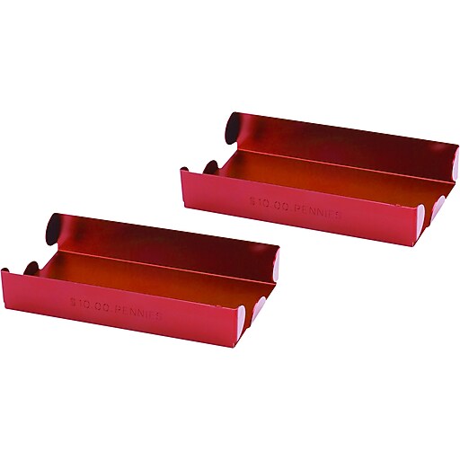 CONTROLTEK Coin Tray, 1 Compartment, Red (560065) Staples