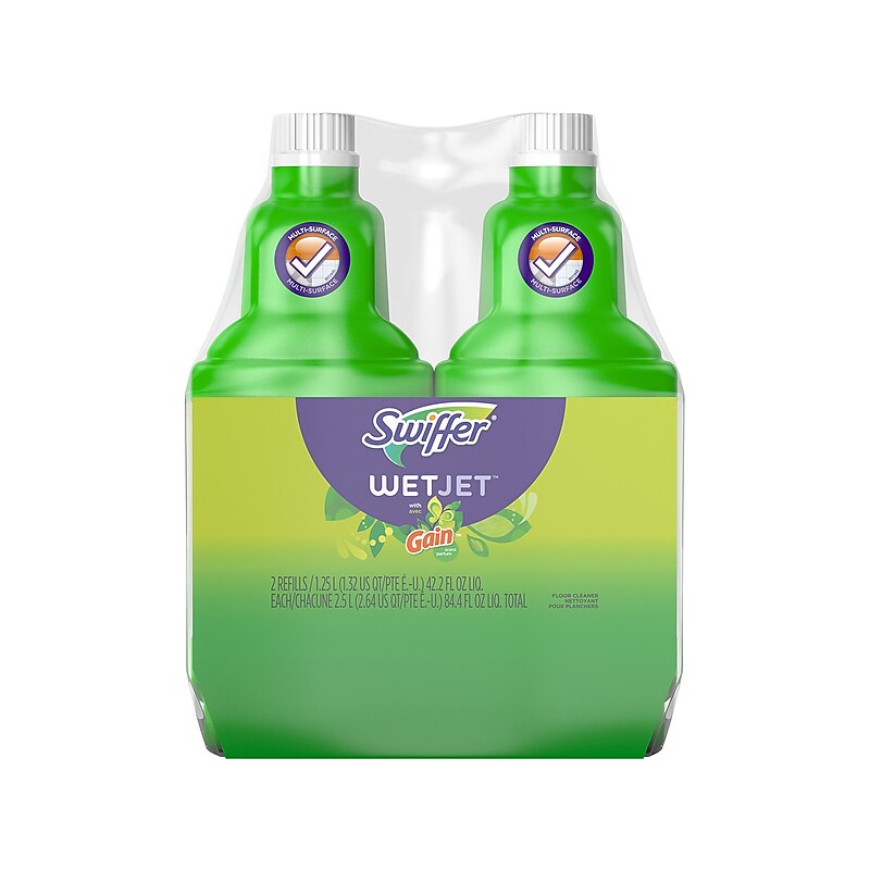 Swiffer WetJet Floor Cleaner, Gain Original Scent, 42.2 Fl. Oz., 2/Pack (84323) image 1