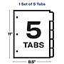 Avery Index Maker Big Tab Paper Dividers with Print & Apply Label Sheets, 5 Tabs, White (11490)~#|#~sp68764749_sc7