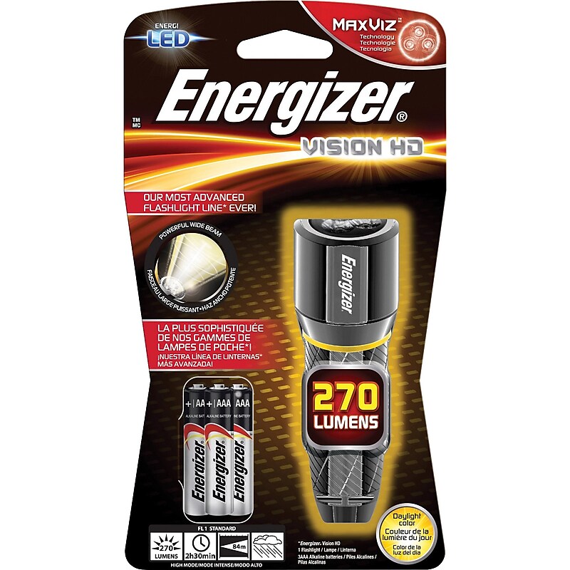 Energizer Vison HD Performance 3.86" Metal Flashlight 270 Lumens (EPMHH32E) image 1