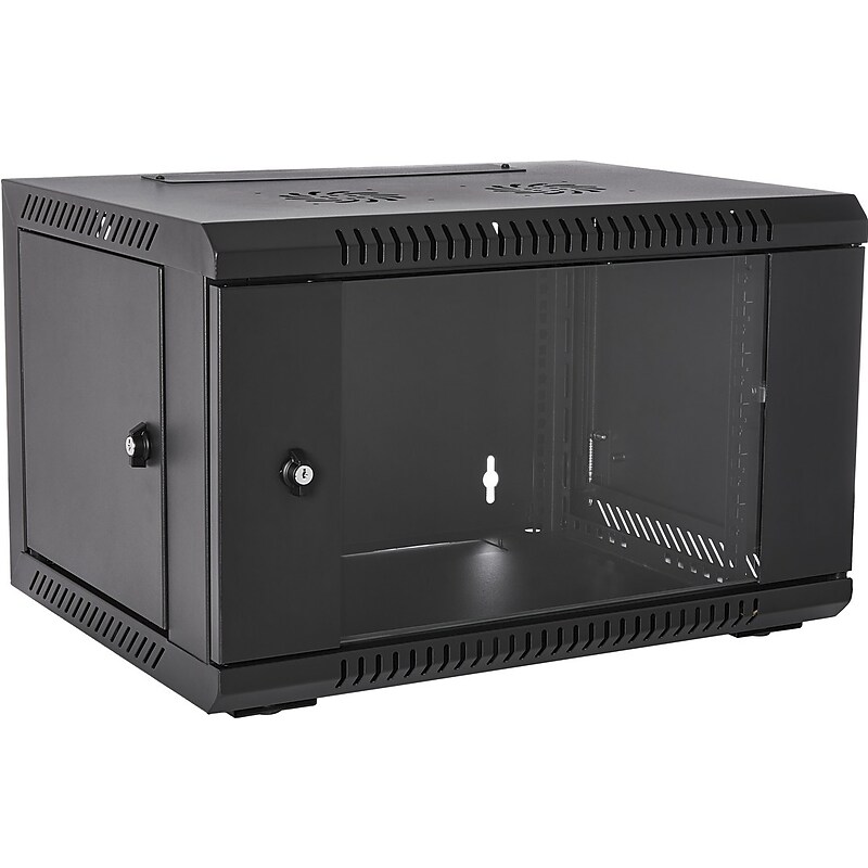 V7 6U Rack Wall Mount Cabinet Black (RMWC6UG-1N) image 1