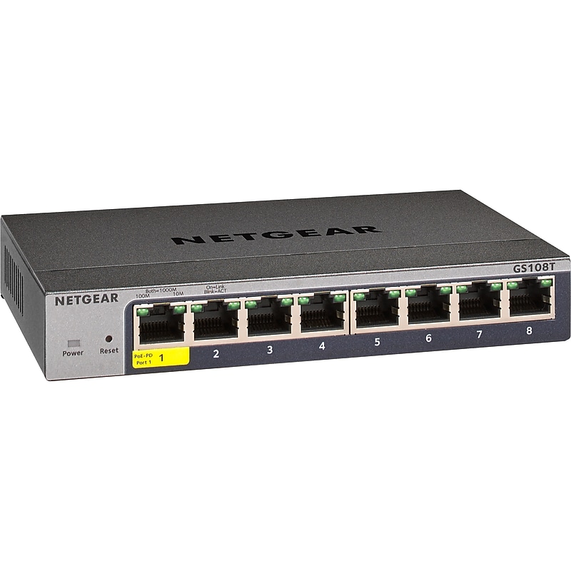 Netgear Smart Managed Pro 8-Port Gigabit Ethernet Smart Switch, 10/100/1000 Mbps (GS108T-300NAS) image 1