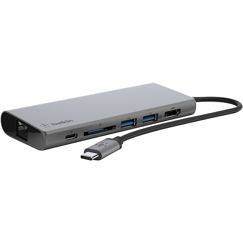 Belkin 6-Port USB-C Hub, Gray (F4U092BTSGY) image 1