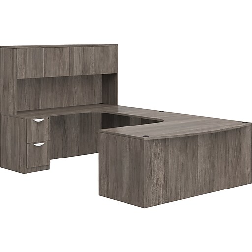 Offices to go Superior 71" UShaped Desk with Hutch, Artisan Gray