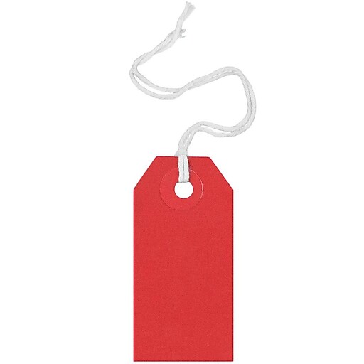 New 100 white retail price tags with string unattached card stock gift bag tags 