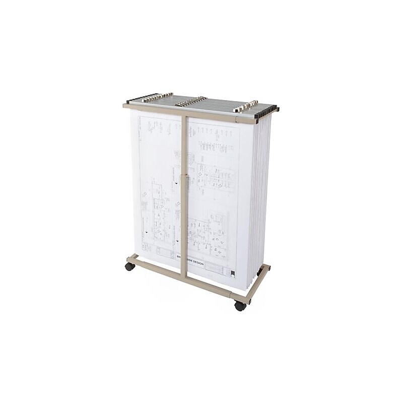 Brookside Design Metal Mobile File Cart with Lockable Wheels, Sand Beige (MVPC) image 1