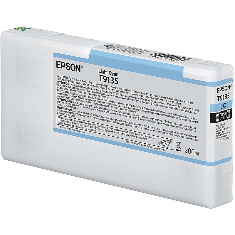 Epson T913 Light Cyan Standard Yield Ink Cartridge (T913500) image 1