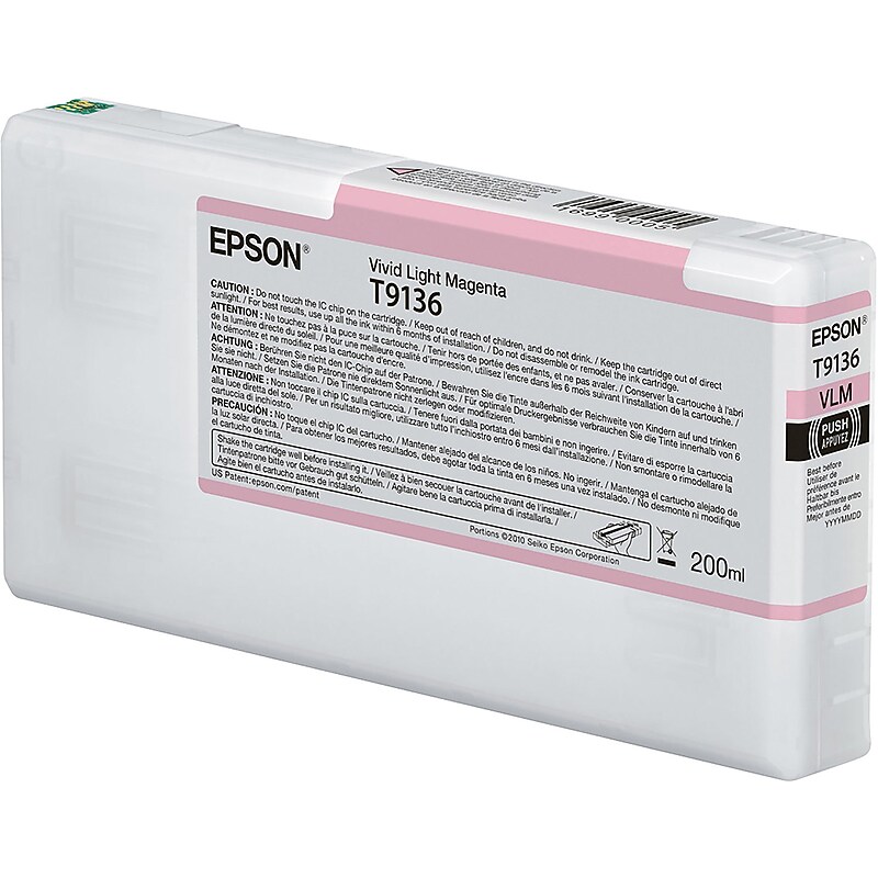 Epson T913 Vivid Light Magenta Standard Yield Ink Cartridge (T913600) image 1