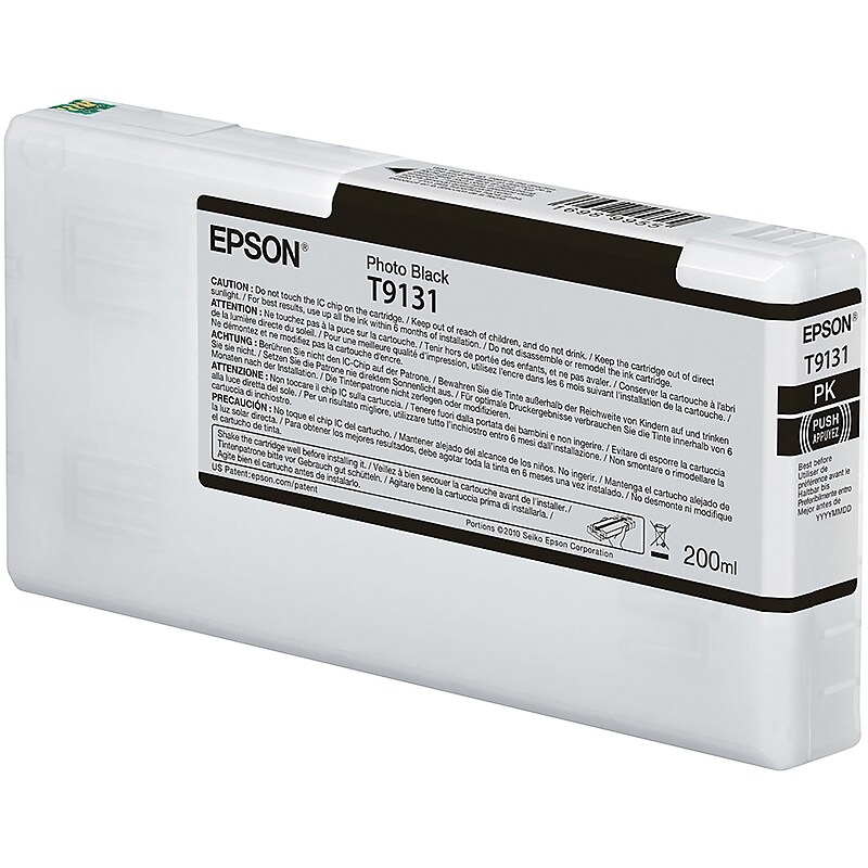 Epson T913 Photo Black Standard Yield Ink Cartridge (T913100) image 1