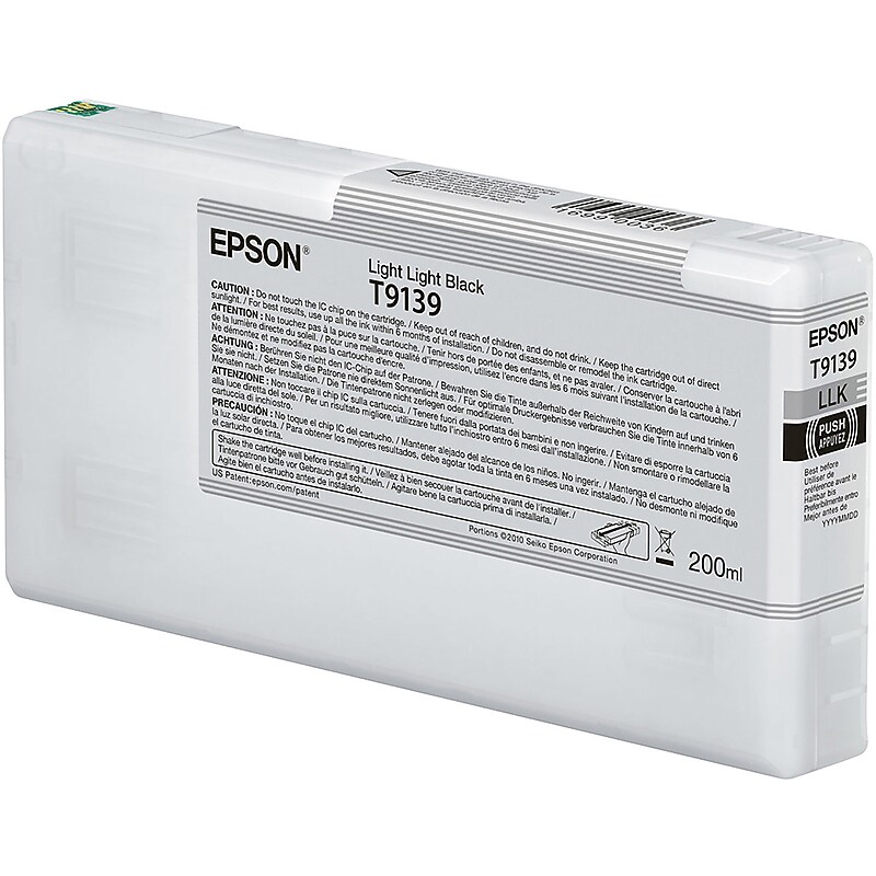Epson T913 Light Black Standard Yield Ink Cartridge (T913900) image 1