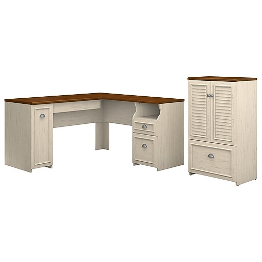 Shop Staples for Bush Furniture Fairview 60W L Shaped Desk and Storage