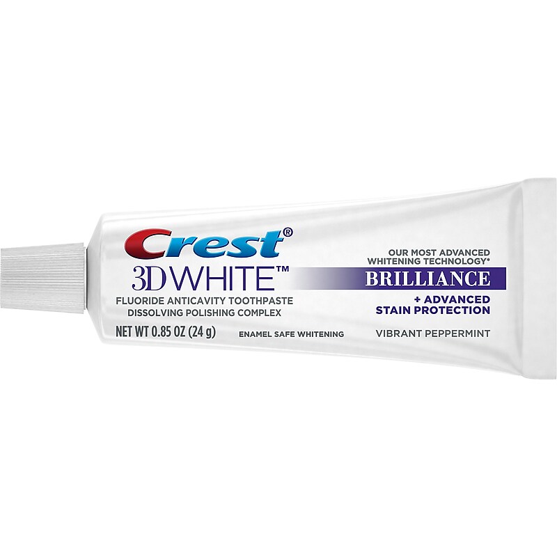 Crest 3D White Brilliance Toothpaste, Vibrant Peppermint, 0.85 Oz. (92692) image 1