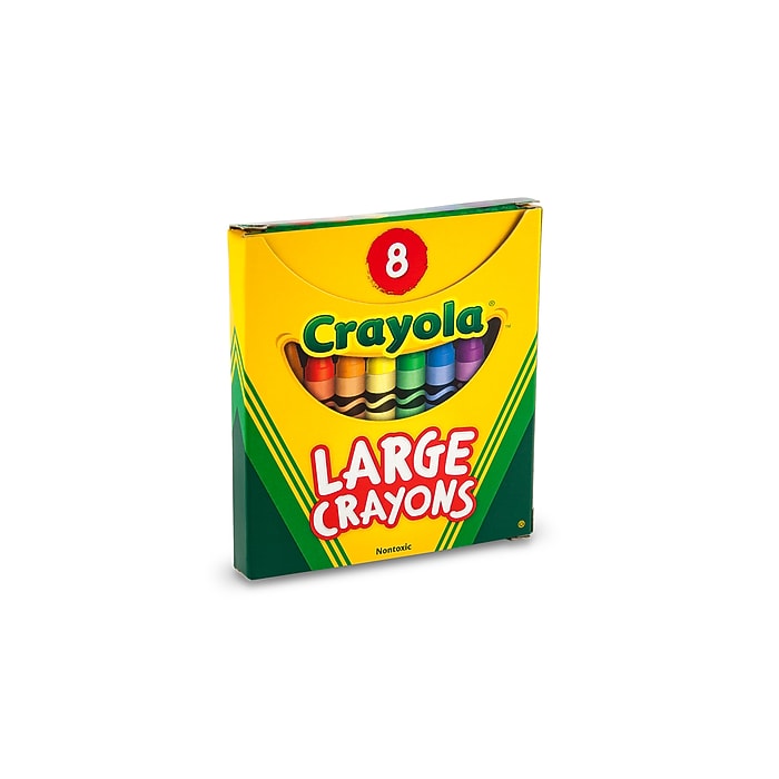 Crayola Crayons, Large Size, Assorted Colors, 8/Box (52-0080