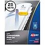 Avery Print-On Paper Dividers, 8 Tabs, White, 25 Sets/Pack (11554)~#|#~sp69660700_sc7
