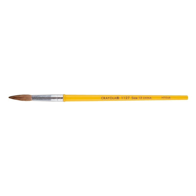 Crayola Watercolor #12 Brush, Yellow, 12/Pack (05-1127) image 1