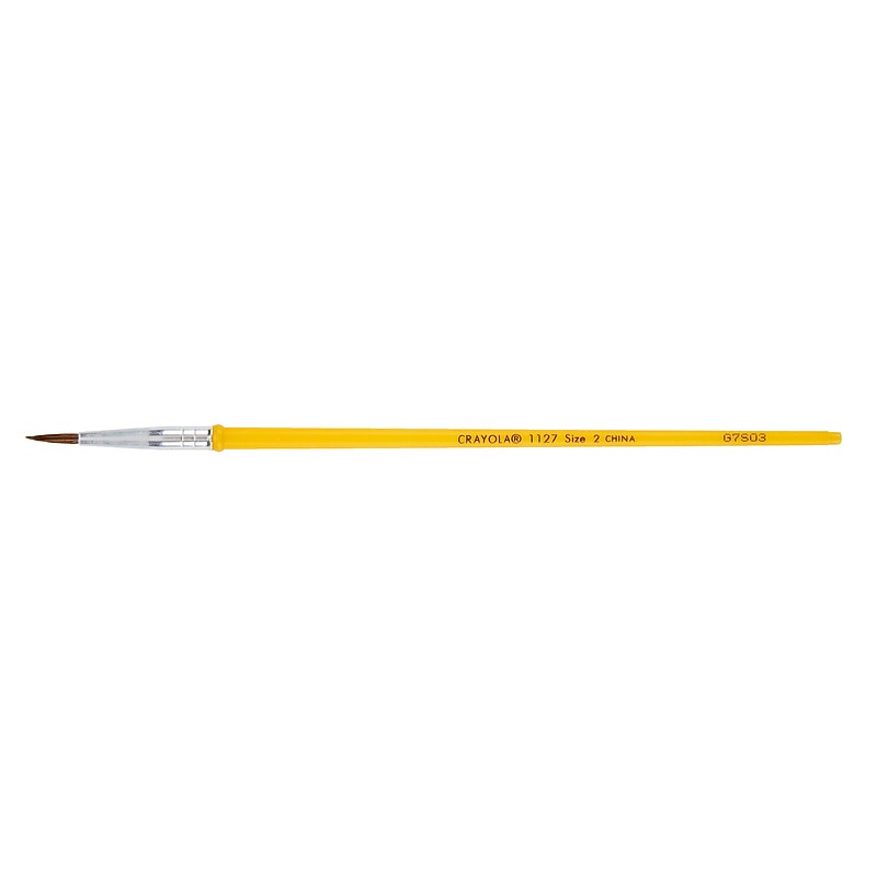 Crayola Watercolor Brush, Yellow, #2, 7/16", 12/Pk (05-1127-002) image 1