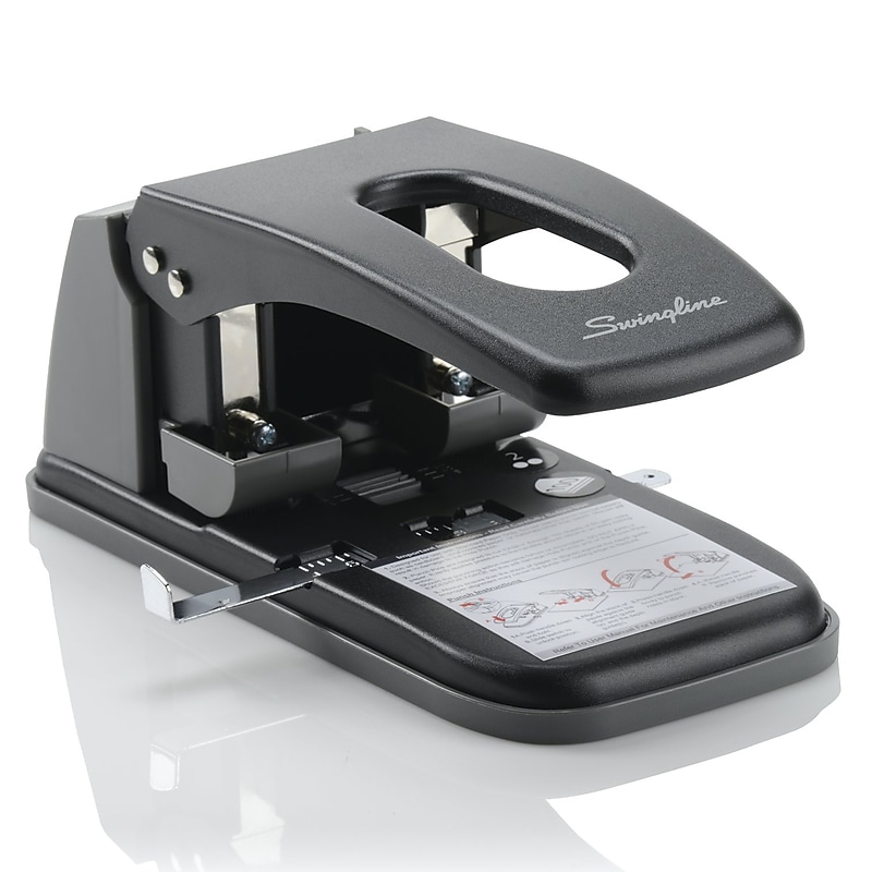 Swingline High Capacity 2-Hole Punch, 100 Sheet Capacity, Black/Gray (A7074190) image 1