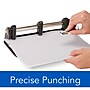 Swingline Woodgrain Accented Heavy Duty Desktop 3-Hole Punch, 40 Sheet Capacity, Black (74400)~#|#~sp69764974_sc7