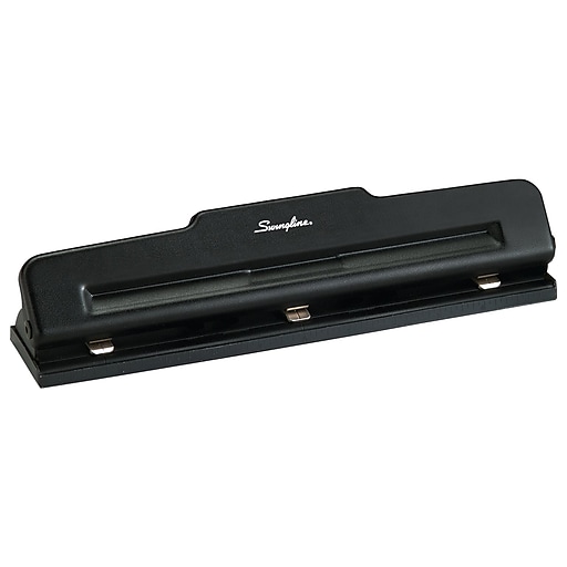 Swingline® LightTouch® High Capacity Desktop 2-7 Hole Punch, Low Force, 20  Sheet Capacity, Black/Silver (A7074030)