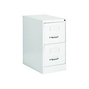 Global 2500 Series 2-Drawer Vertical File Cabinet, Locking, Letter, White Finish, 25" (TD25201DWT)