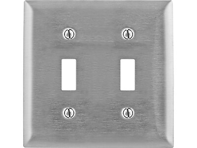 UPC 883778095061 product image for Bryant 2 Gang, Toggle Switch Wall Plate, Gray (SS2L) | upcitemdb.com