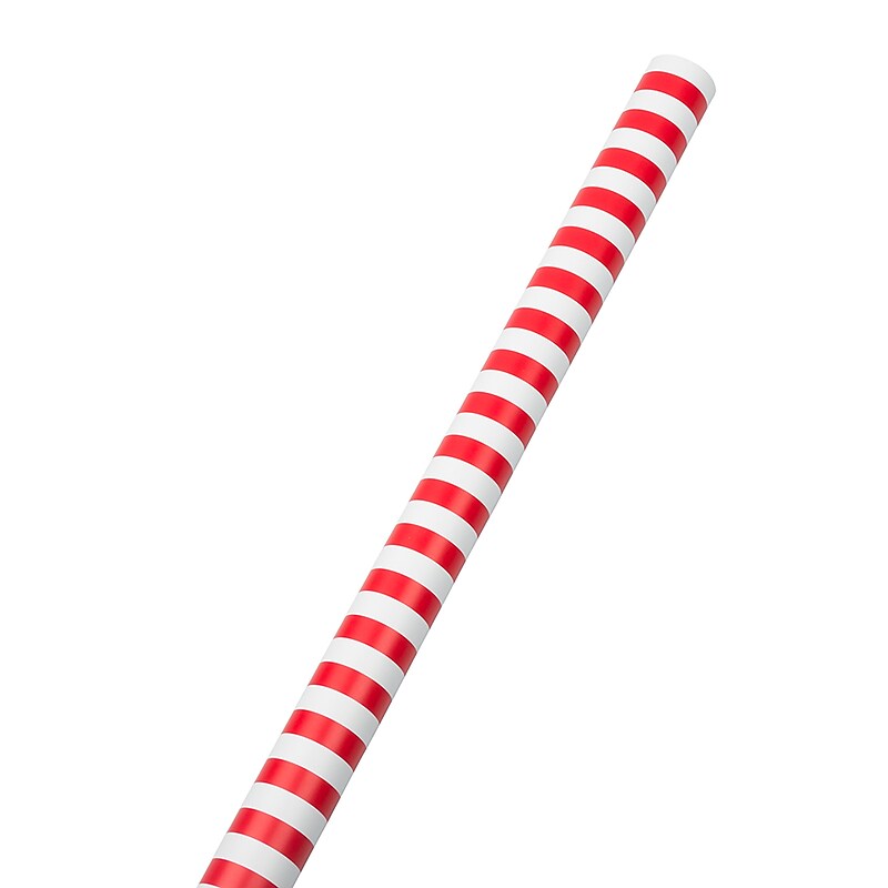 JAM Paper Christmas Wrapping Paper, 25 Sq. ft. x 30", Red & White Stripes (2226517000a) image 1