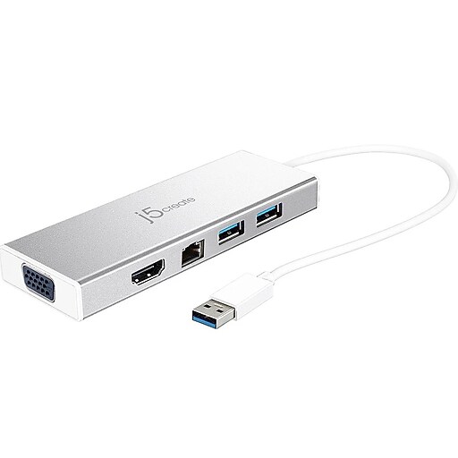 j5create Dual Monitor Docking Station for PC/Mac, Multicolored (JUD380