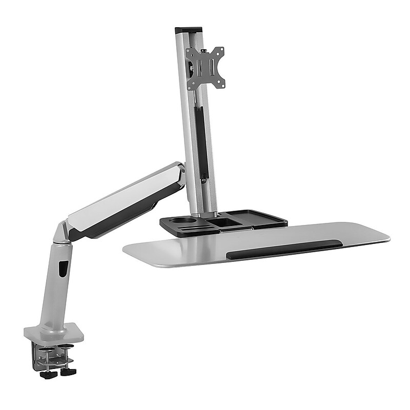 Mount-It! 26"W Adjustable Standing Desk Mount, Silver (MI-7903) image 1
