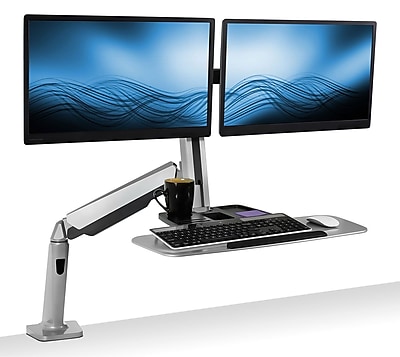 Mount-It! Dual Monitor Sit-Stand Workstation, Height Adjustable Desk Converter with Full Motion Arm (MI-7904) Simolary simolary.com