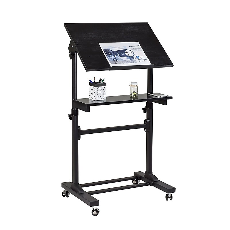 Mount-It! 24"W Lectern Adjustable Steel Standing Podium, Black (MI-7941) image 1