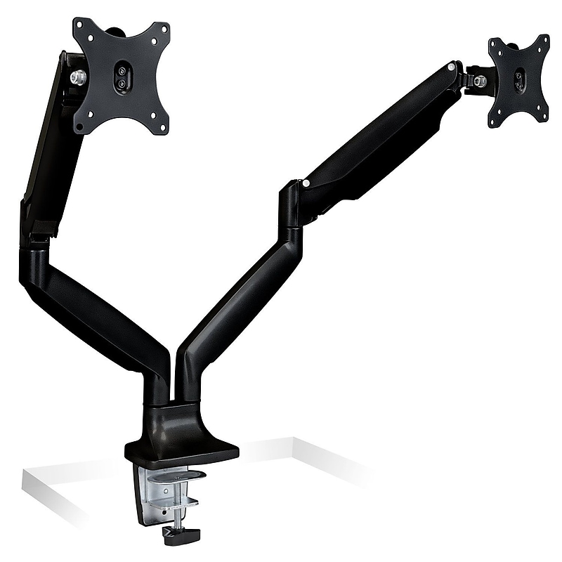 Mount-It! Height Adjustable Dual Monitor Desk Mount Arms for 13" to 32" Monitors, Black (MI-1772-BLACK) image 1