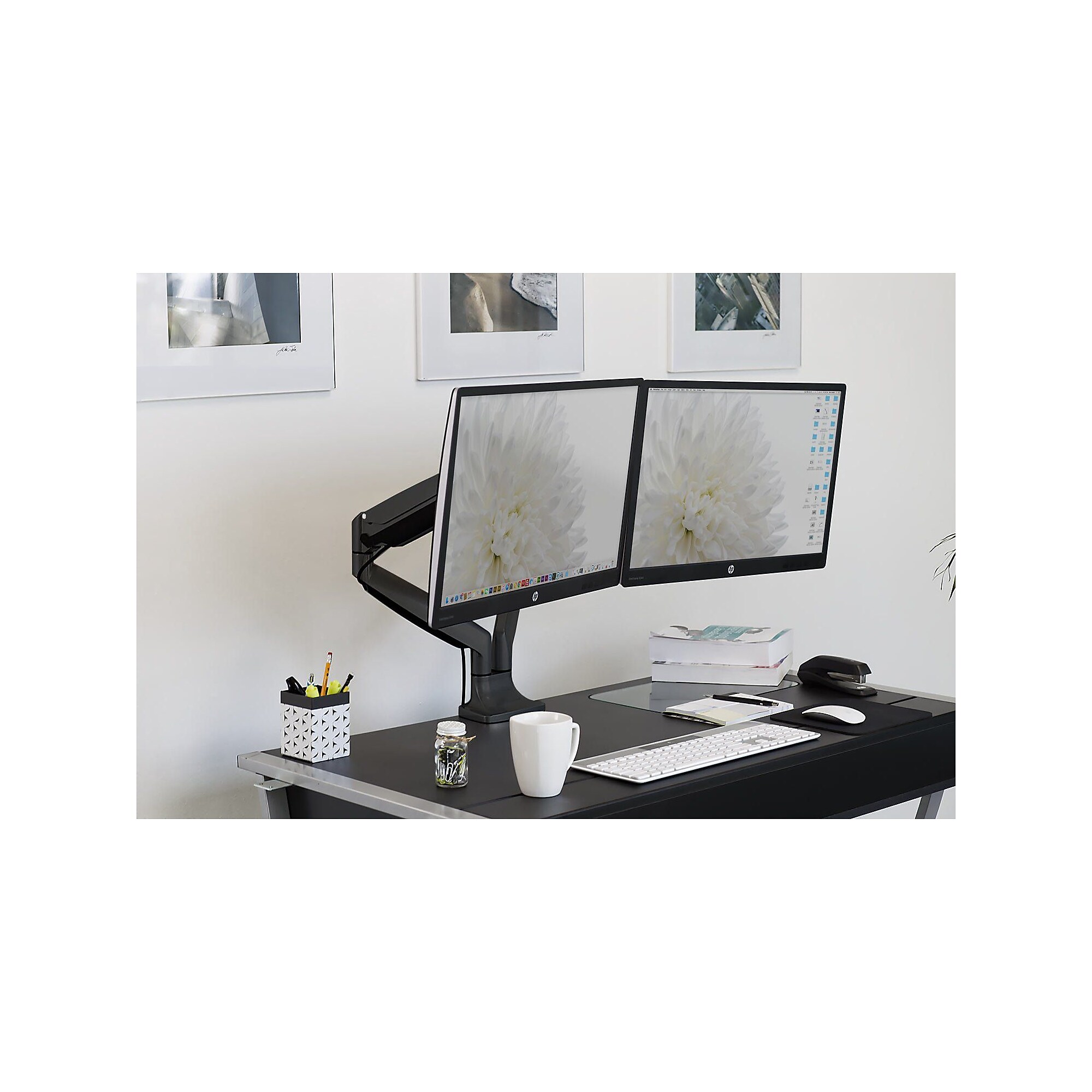 Mount-lt! Adjustable Dual Arms Monitor Desk Mount, Up to 32″ Monitors, Black (MI-1772-BLACK) Sansujyuku sansujyuku.com
