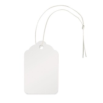 NAHANCO 1" x 1 1/2" Strung All Purpose Merchandise Tag, White, 1000/Pack