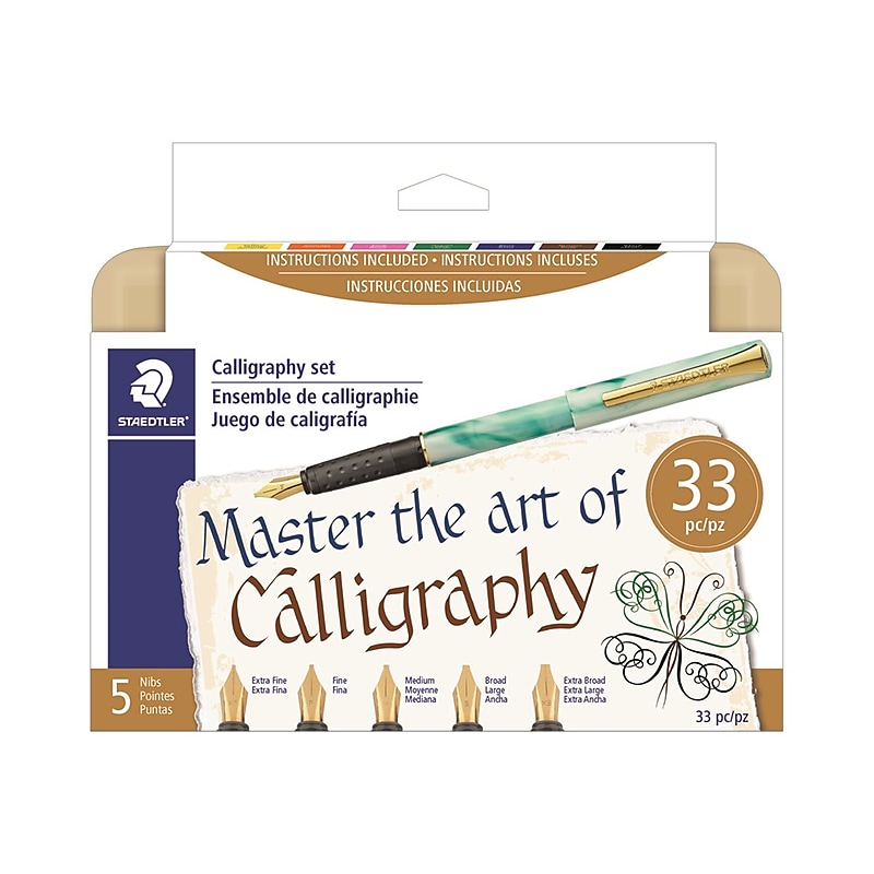 Staedtler Calligraphy Fountain Pen Set, Assorted Colors Ink (899 SM5 NA) image 1