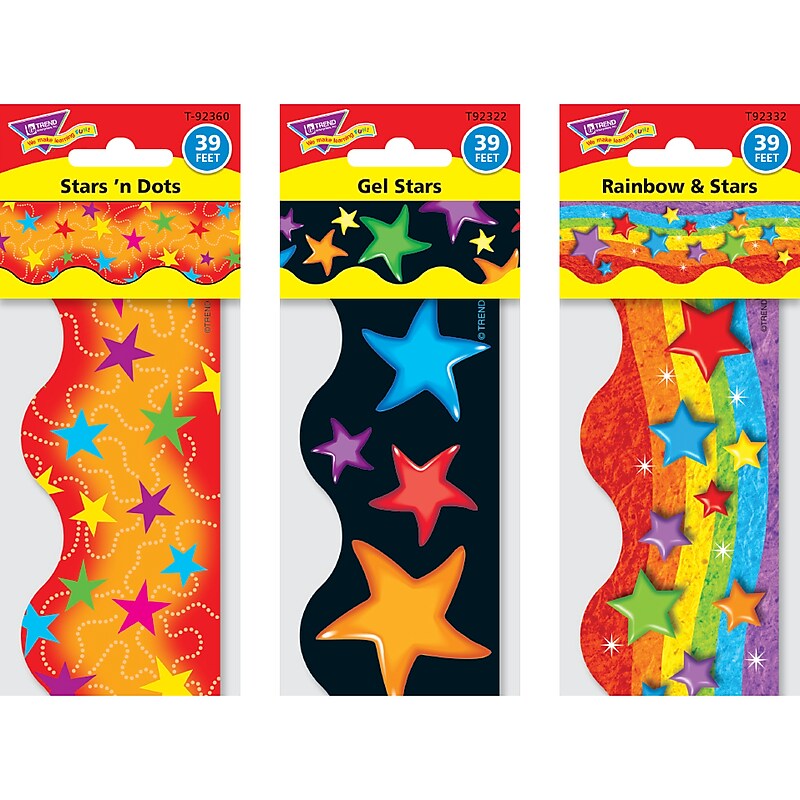 TREND Enterprises, Inc. Terrific Trimmers 39" x 2.25" Borders, Stars 12/Pack (T09211) image 1