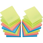 Staples Stickies Adhesive Notes, 3" x 3" Assorted Colors, 100 Sheets/Pad, 12 Pads/Pack (S-33BRP12/52568)