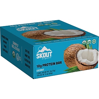 Skout Organic Protein Bars, Coconut Almond, 1.94 Oz., 12/Carton (12-002-01-01)