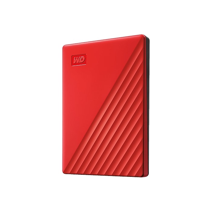 WD My Passport 2TB USB 3.2 Gen 1 External Hard Drive, Red