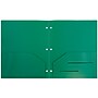 JAM Paper Heavy Duty Plastic 3 Hole Punch Two-Pocket Folders, Green, 6/Pack (383HHPGRB)~#|#~sp71001435_sc7
