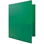 JAM Paper Heavy Duty Plastic 3 Hole Punch Two-Pocket Folders, Green, 6/Pack (383HHPGRB)~#|#~sp71001437_sc7