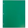JAM Paper Heavy Duty Plastic 3 Hole Punch Two-Pocket Folders, Green, 6/Pack (383HHPGRB)~#|#~sp71001438_sc7