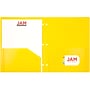 JAM Paper Heavy Duty 3 Hole Punch Two-Pocket Plastic Folders, Yellow, 6/Pack (383HHPYEB)~#|#~sp71001441_sc7