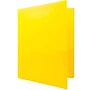 JAM Paper Heavy Duty 3 Hole Punch Two-Pocket Plastic Folders, Yellow, 6/Pack (383HHPYEB)~#|#~sp71001442_sc7