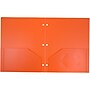 JAM Paper Heavy Duty 3 Hole Punch Two-Pocket Plastic Folders, Orange, 6/Pack (383HHPORB)~#|#~sp71001450_sc7
